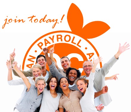 Happy business people laughing against white background